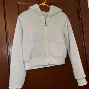 Reversible Women’s Cropped Sherpa Hoodie Size S